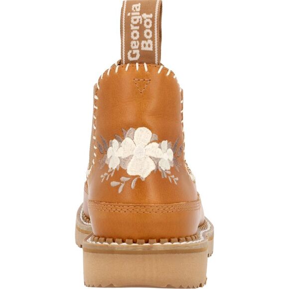 Georgia Boot Womens Floral Chelsea Romeo Brown Boots (NWT) - Picture 4 of 5